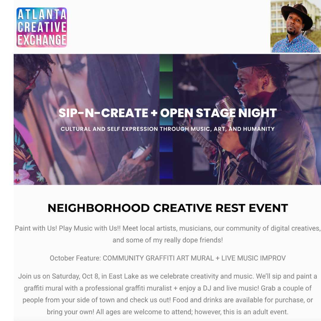 Sip-N-Create + Open Stage Night - Neighborhood Creative Rest Event